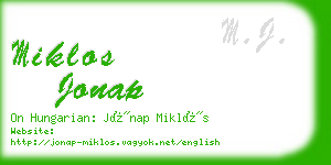 miklos jonap business card